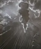 A. Aubrey Bodine, Train Yard (Pennsylvania Train Yard, Gelatin silver print