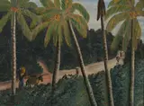 Haitian School, Market Day, Oil on board