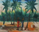 Gabriel Leveque, Going to Market, Oil on canvas