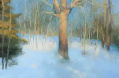 Ralph Feyl, Winter Sunset, Oil on board