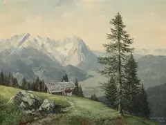 Frederick Kammeyer, Chalet in the Alps, Oil on canvas