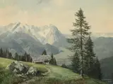 Frederick Kammeyer, Chalet in the Alps, Oil on canvas
