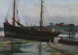 Carlo Van Her, Barques, Oil on canvas