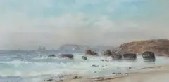 Walter Simmons Hunt, Coastline with Gulls, Pastel