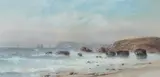 Walter Simmons Hunt, Coastline with Gulls, Pastel