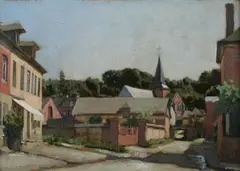 André Noufflard, Vue de Longueville, Oil on board