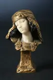 Jeune Fille de Bou-Saada by Louis-Ernest Barrias, Bronze-doré and ivory seal; signed E, sold Sep 2011
