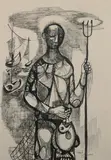Fred Jones, Fishing, Ink on paper