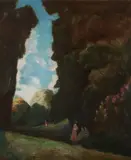 Ladies in the Park by American School, Oil on canvas, offered Sep 2011