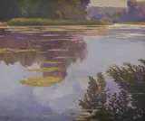 Pond with Waterlilies by Laurent Auberge de Garcias, Oil on canvas, offered Sep 2011
