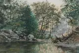 Marmaduke Matthews, Landscape with Reflecting Pool