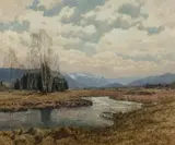 Max Vogt-Vilseck, Die Loisach, Oil on board