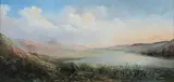 Joseph Hochrein, Lake Landscape in Summer, Oil on canvas