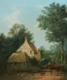 Allan Hook, English Country Home, Oil on canvas