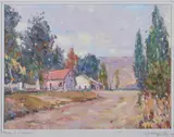 Heriberto Montoya Ortiz, Paisaje de la Patagonia, Oil on board.