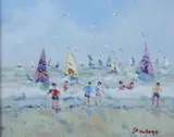 Jean-Pierre Dubord, A Day at the Beach, Oil on canvas