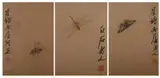 Qi Baishi, Untitled, Insects, eight ink and color on silk in album, each signed and sealed - each: 9 3/4 in. x 7 in