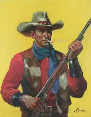 John Philip Falter, The Rifleman, Oil on canvas