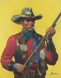 John Philip Falter, The Rifleman, Oil on canvas