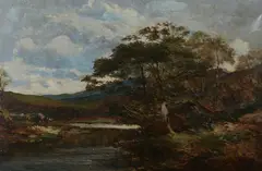 William E. Harris, Along the River, Oil on canvas