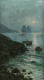 Elizabeth Wentworth Roberts, Big Sur, Oil on canvas laid on board
