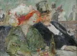 Gabriel Spat, Chez Maxim Á Paris, Oil on board