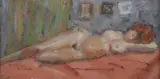 Gabriel Spat, Nu Allonge, Oil on board