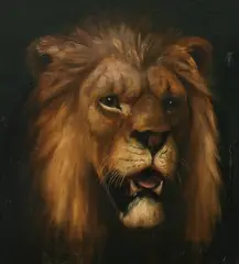 Alexander Pope, Lion'S Head, Oil on board