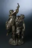 Michel Clodion, Maidens with Satyr, Bronze; signed Clodion