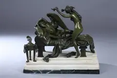 Albert-Ernest Carrier-Belleuse, Amor Et Psyche, On a white marble base
