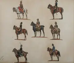 Édouard Detaille, Napoleonic Soldiers, Watercolor