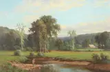 George E Candee, Mill River, Oil on canvas laid on board