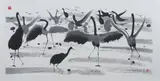 Wu Guanzhong, Untitled, BIRDS, ink on paper, signed and sealed, dated 2002