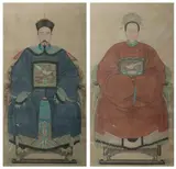 Anonymous, ANCESTOR'S PORTRAIT, two ink and color on paper, ANCESTOR'S PORTRAIT, two ink and color on paper.