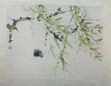 Chao Shao-an, Untitled, BAMBOO AND BEE, ink and color on paper scroll, signed and sealed