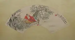Untitled by Feng Chaoran, FIGURE AT EASE, ink and color on paper fan, signed and sealed, sold Nov 2011