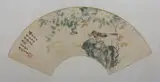 Wang Shensheng, Untitled, BIRD AND FLOWERS, ink and color on paper fan, signed and sealed