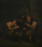 Continental School, The Card Sharks, Oil on panel