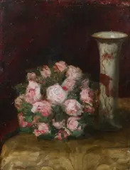 Gustaaf Vanaise, Bouquet of Pink Roses, Oil on panel