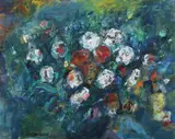Yuli Blumberg, Vase of Flowers, Oil on canvas