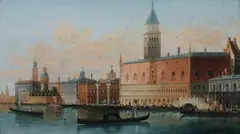 H. Garnier, Doge'S Palace, Oil on panel