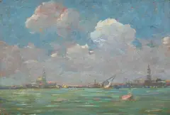 Vue de Venise by Jean-Baptiste Valentinelli, Oil on panel, sold Nov 2011