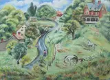 Peggy Williams Dodds, Rural Town, Pastel