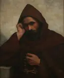 Continental School, Contemplative Monk, CONTEMPLATIVE MONK, oil on canvas