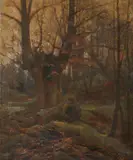 Frederic Yates, Late Autumn Landscape, Oil on canvas