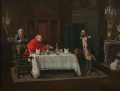 Henri Brispot, Welcoming the Admiral, Oil on canvas