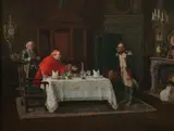 Henri Brispot, Welcoming the Admiral, Oil on canvas