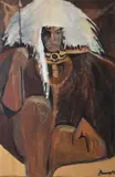 Luigi Fumagalli, Masai, Oil on canvas