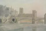 Arthur S. Haynes, Cathedral and Castle Ruins, CATHEDRAL AND CASTLE RUINS, watercolor