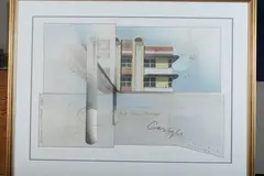 Richard Raines, Architectural Facades: Two Works, Colored lithograph
